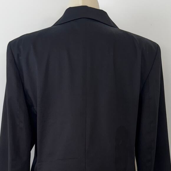 Lauren Ralph Lauren Two-Button Blazer Jacket Cotton Embroidered Logo Black 16 - Picture 7 of 11